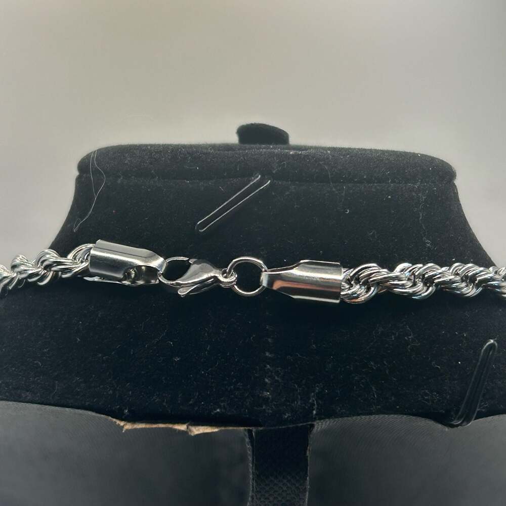 Unisex Real 925 Silver Rope Chain Plated 6mm 20 Inch Non Tarnish Sleek Durable - Picture 4 of 4